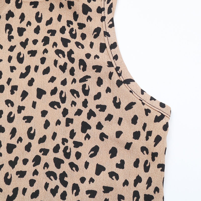 Robe sans manches à volants et col en V pour femme