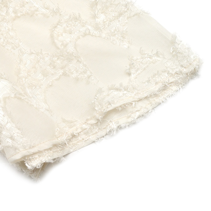 Robe courte texturée à col en V et manches courtes
