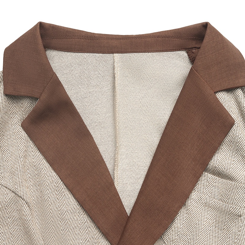 Women's Two-Tone Belted Blazer Pleated Dress