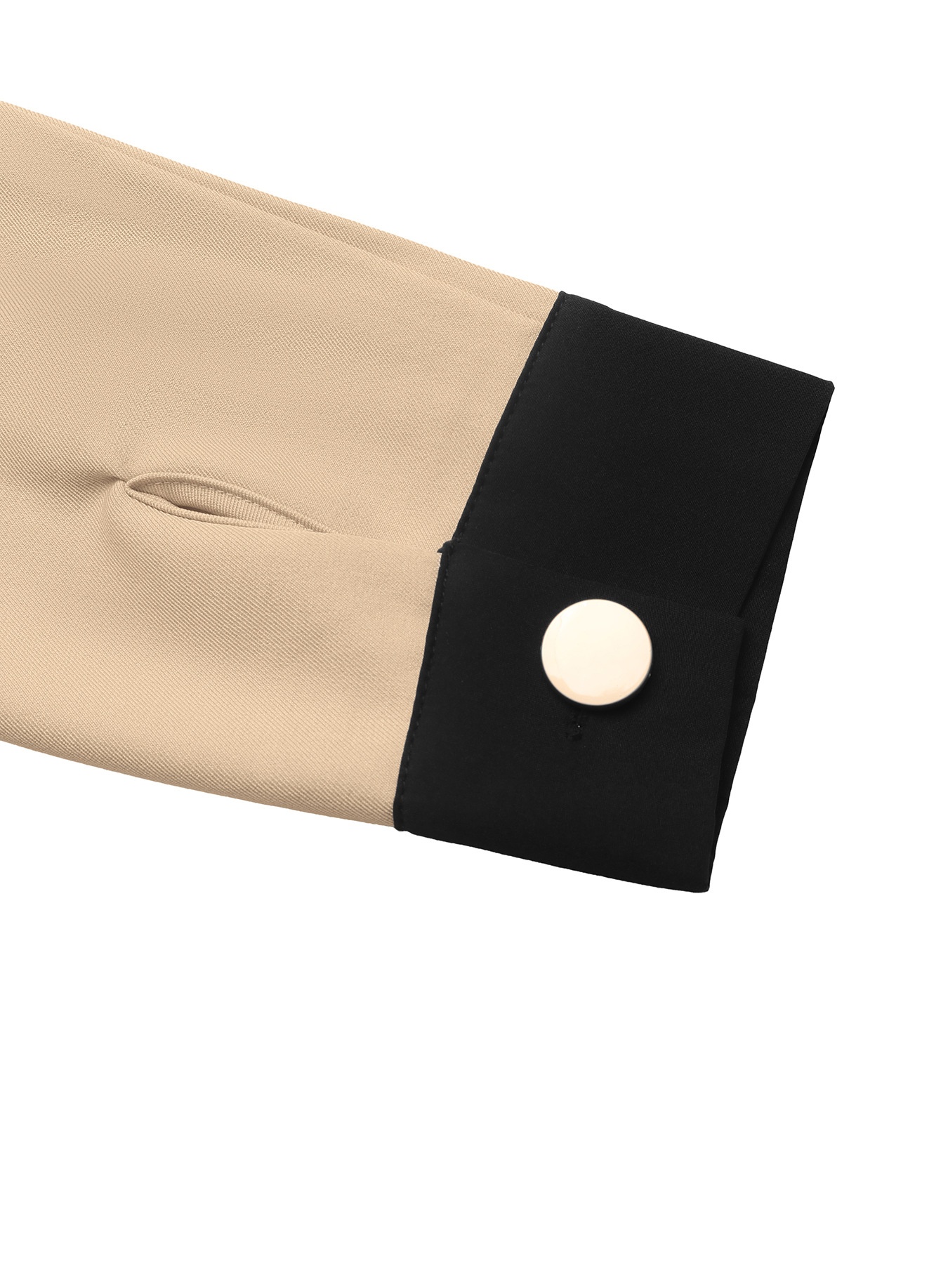 Contrast Collar Button-Down Belted Trench Dress
