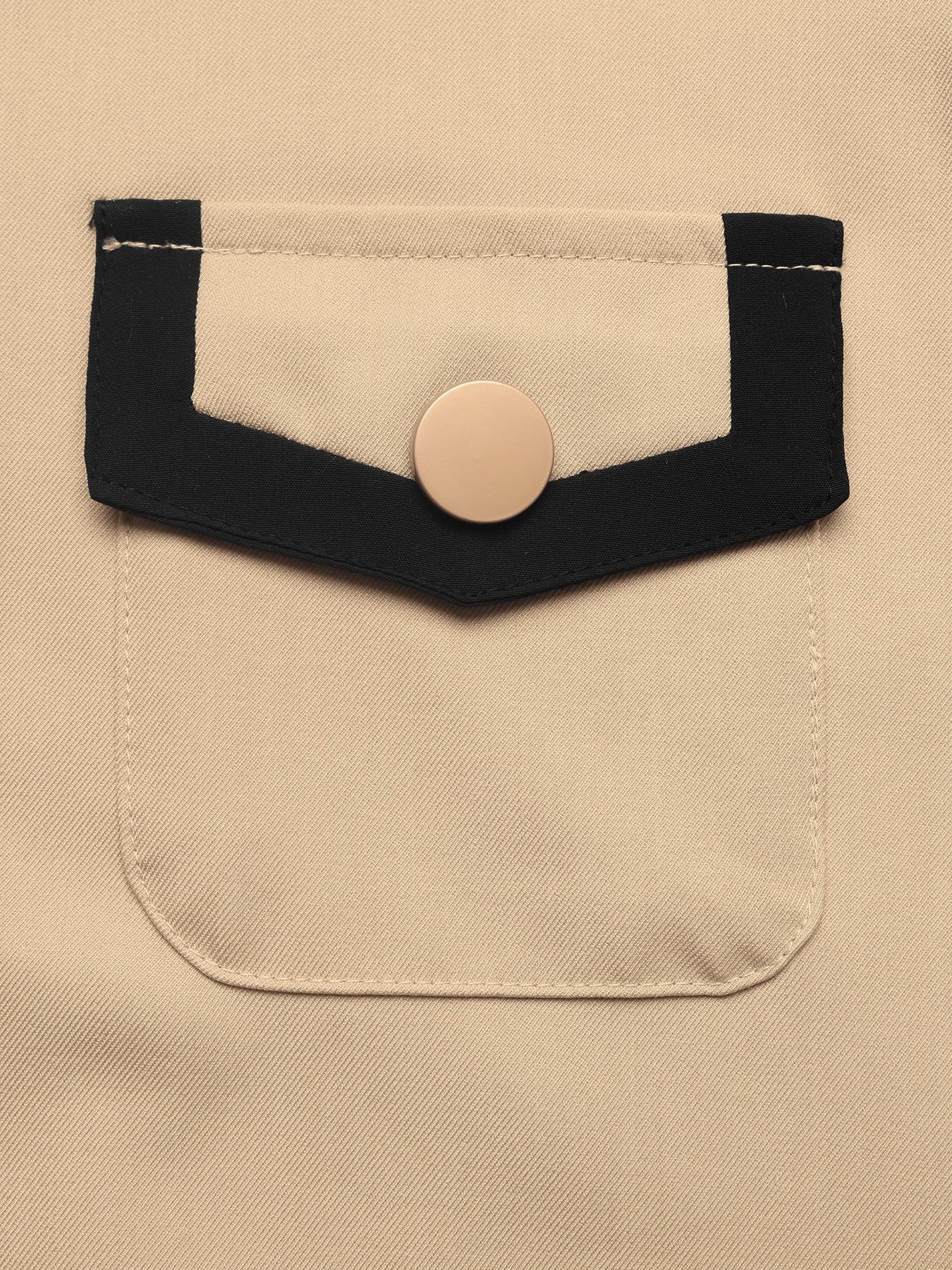 Contrast Collar Button-Down Belted Trench Dress