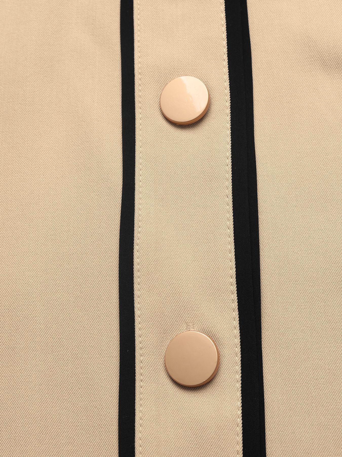 Contrast Collar Button-Down Belted Trench Dress