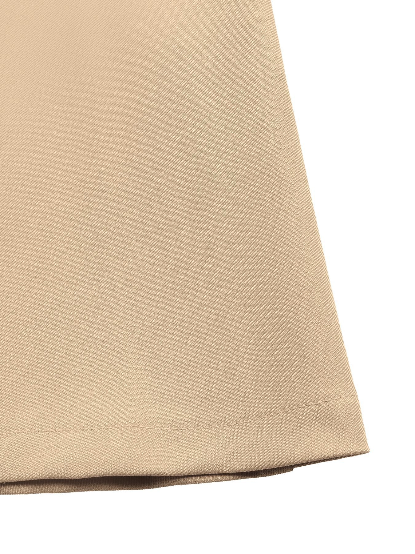Contrast Collar Button-Down Belted Trench Dress