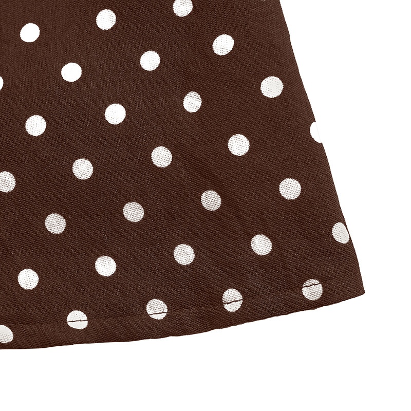 Robe courte dos nu à pois et col bénitier