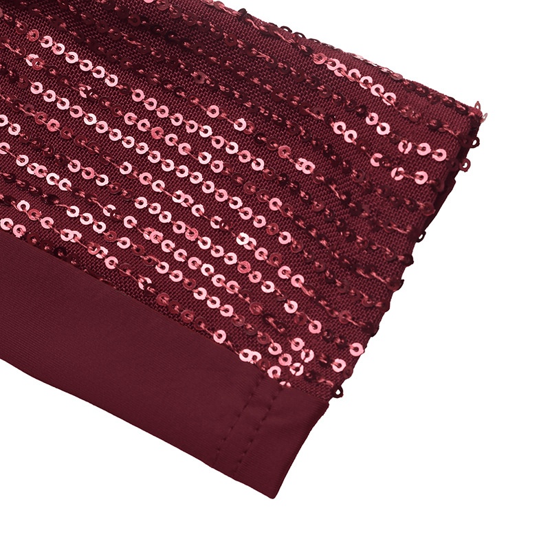 Mini abito aderente da donna con maniche arricciate e paillettes