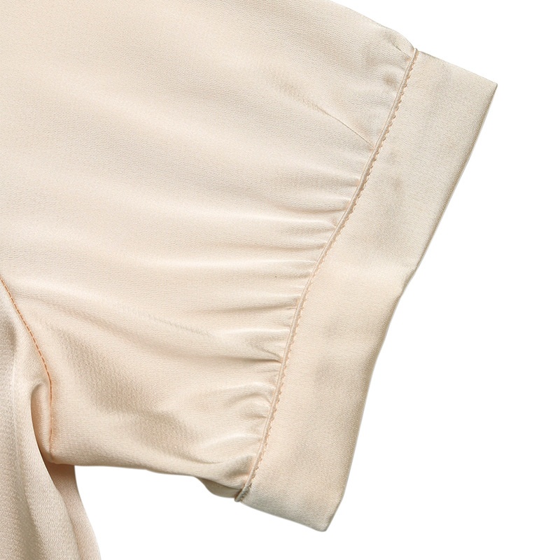 Body en satin orné de perles - Élégant, manches courtes