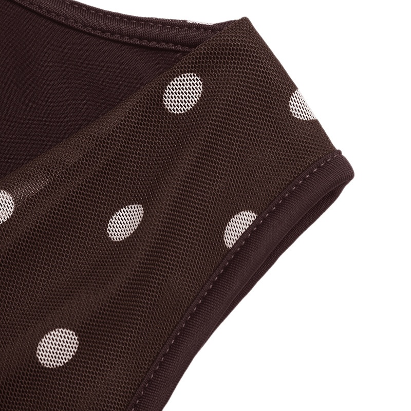 Body sans manches à pois chics et col bénitier