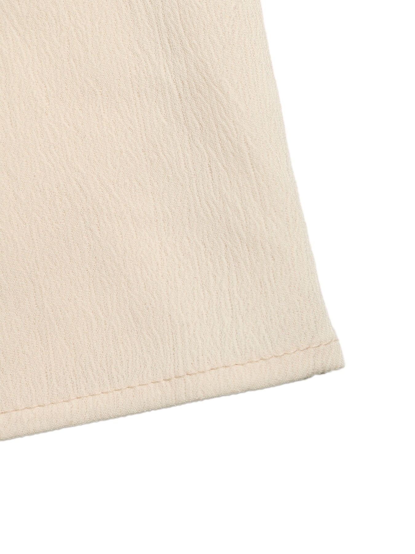 Tuta corta senza spalline con pieghe - Beige