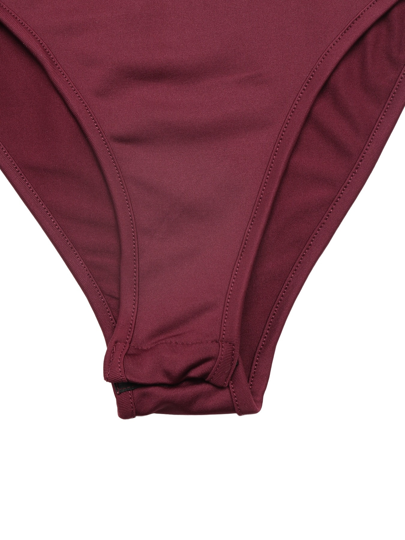 Burgundy Lace Cutout Long Flare Sleeve Bodysuit