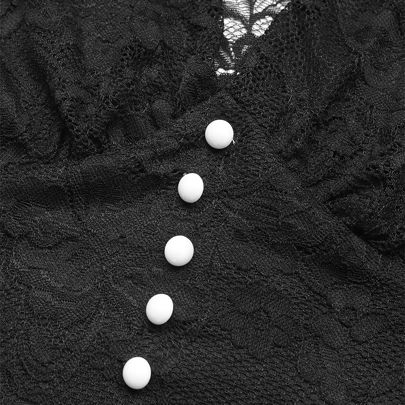 Body da donna a maniche lunghe con scollo a V e pizzo floreale