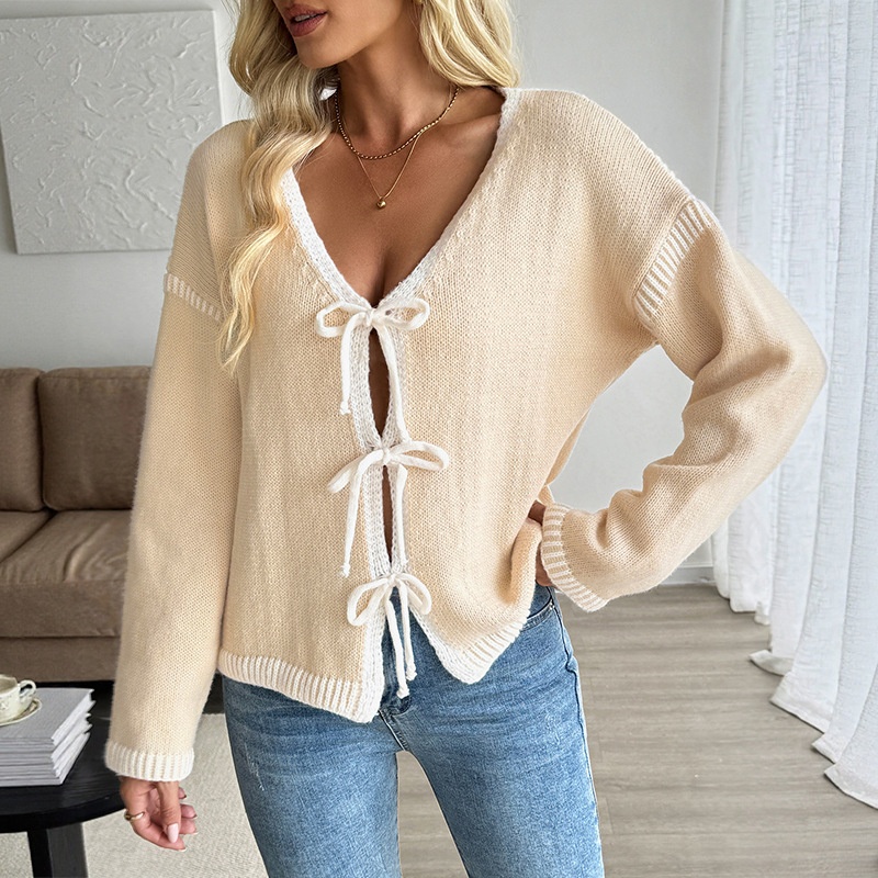 Women's Tie-Front Knit Cardigan Sweater