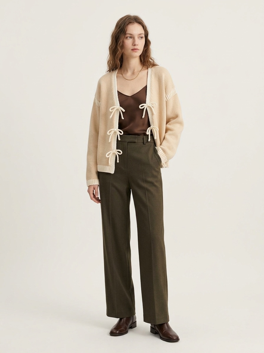 Women's Tie-Front Knit Cardigan Sweater