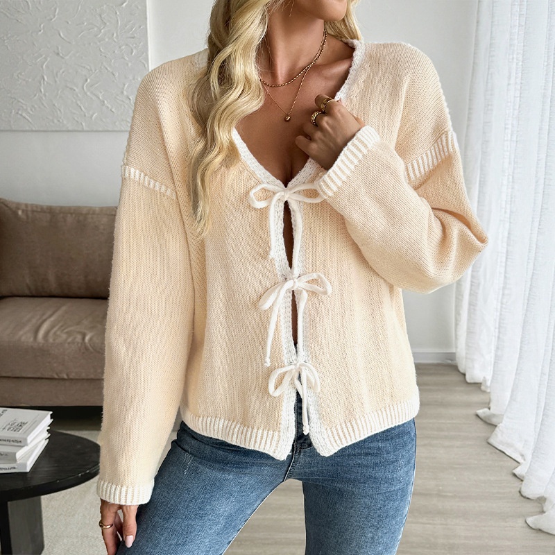 Women's Tie-Front Knit Cardigan Sweater