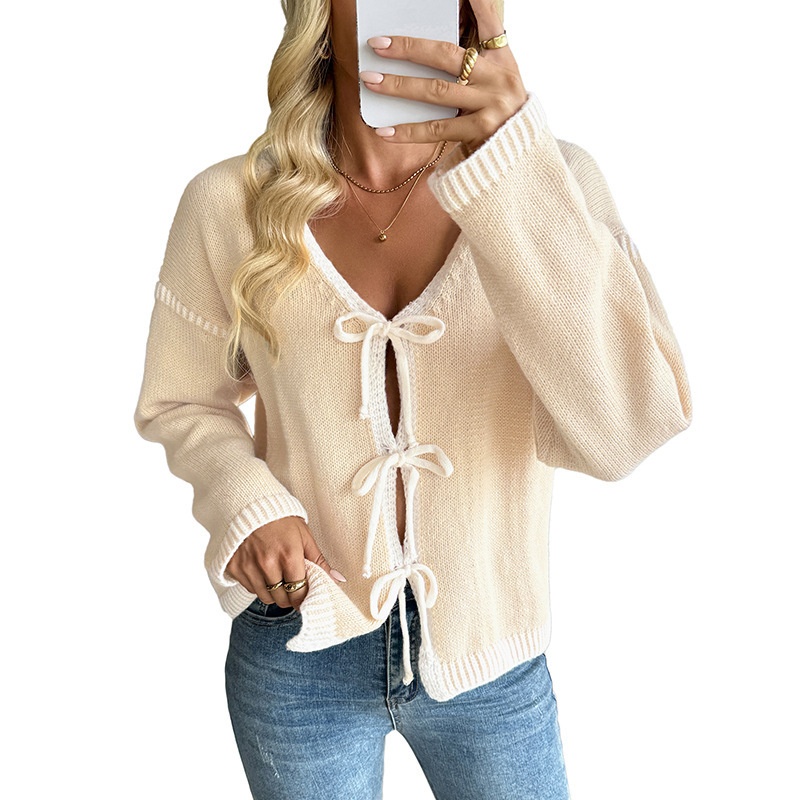Women's Tie-Front Knit Cardigan Sweater