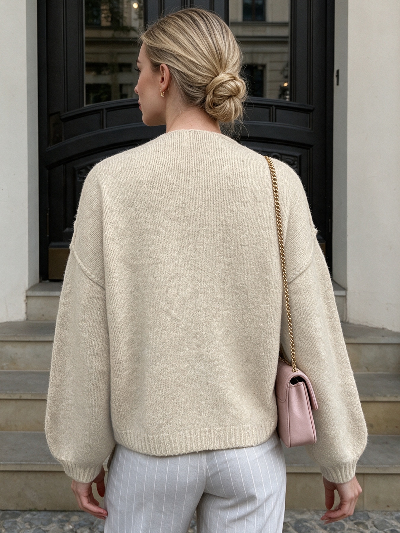 Women's Open Front Drop Shoulder Knit Cardigan