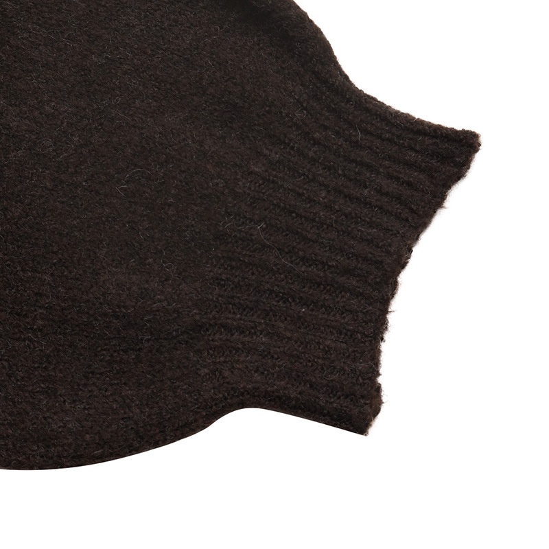 Women's Dark Brown Wrap Knit Cardigan with Tie Belt