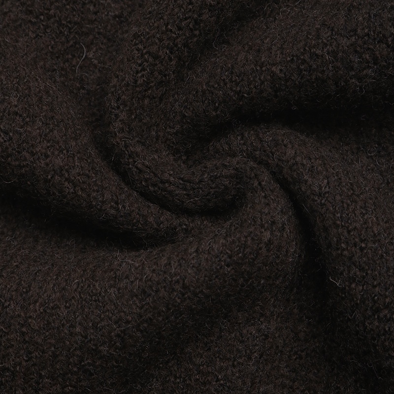 Women's Dark Brown Wrap Knit Cardigan with Tie Belt