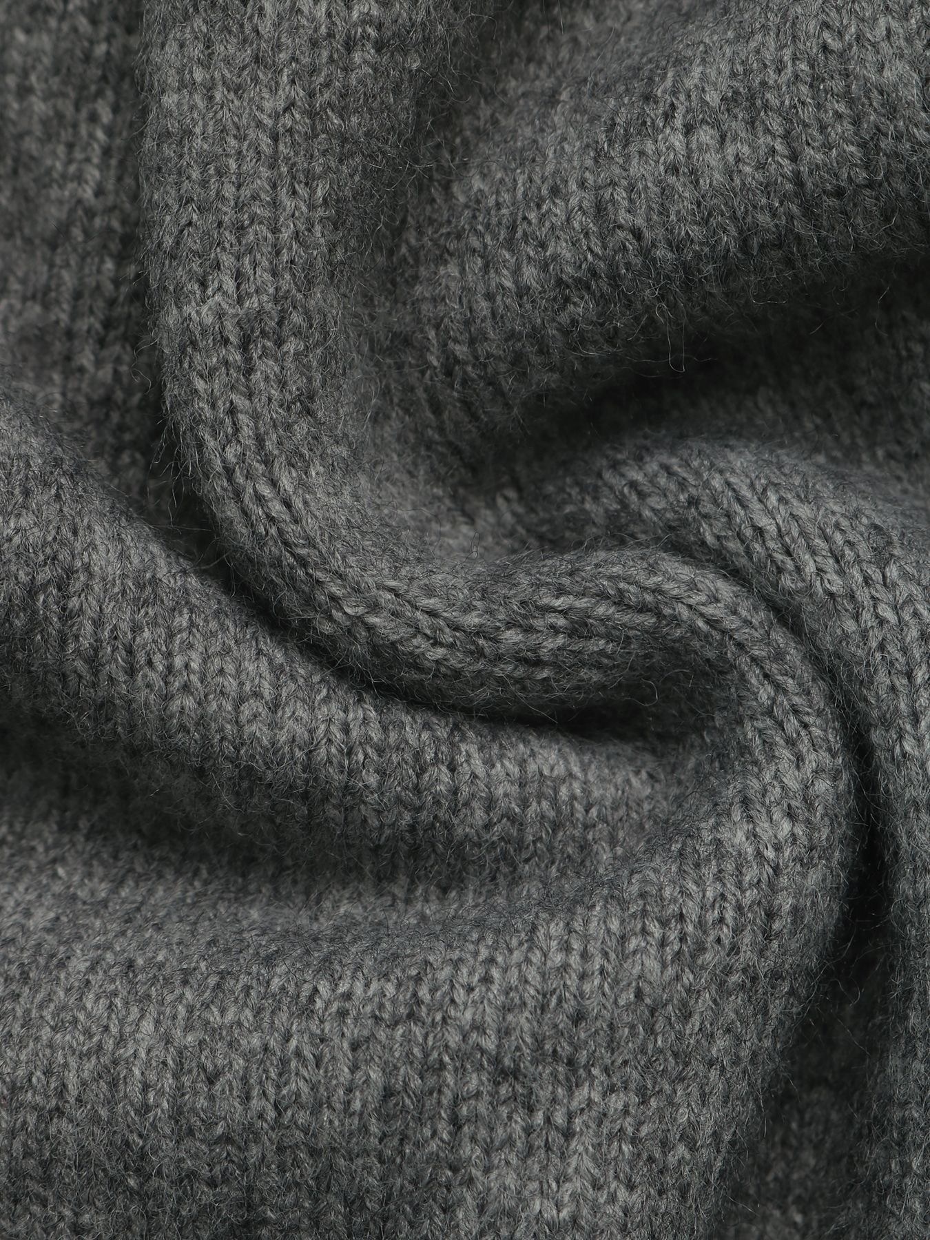 Women's Grey Crewneck Button-Down Knit Cardigan