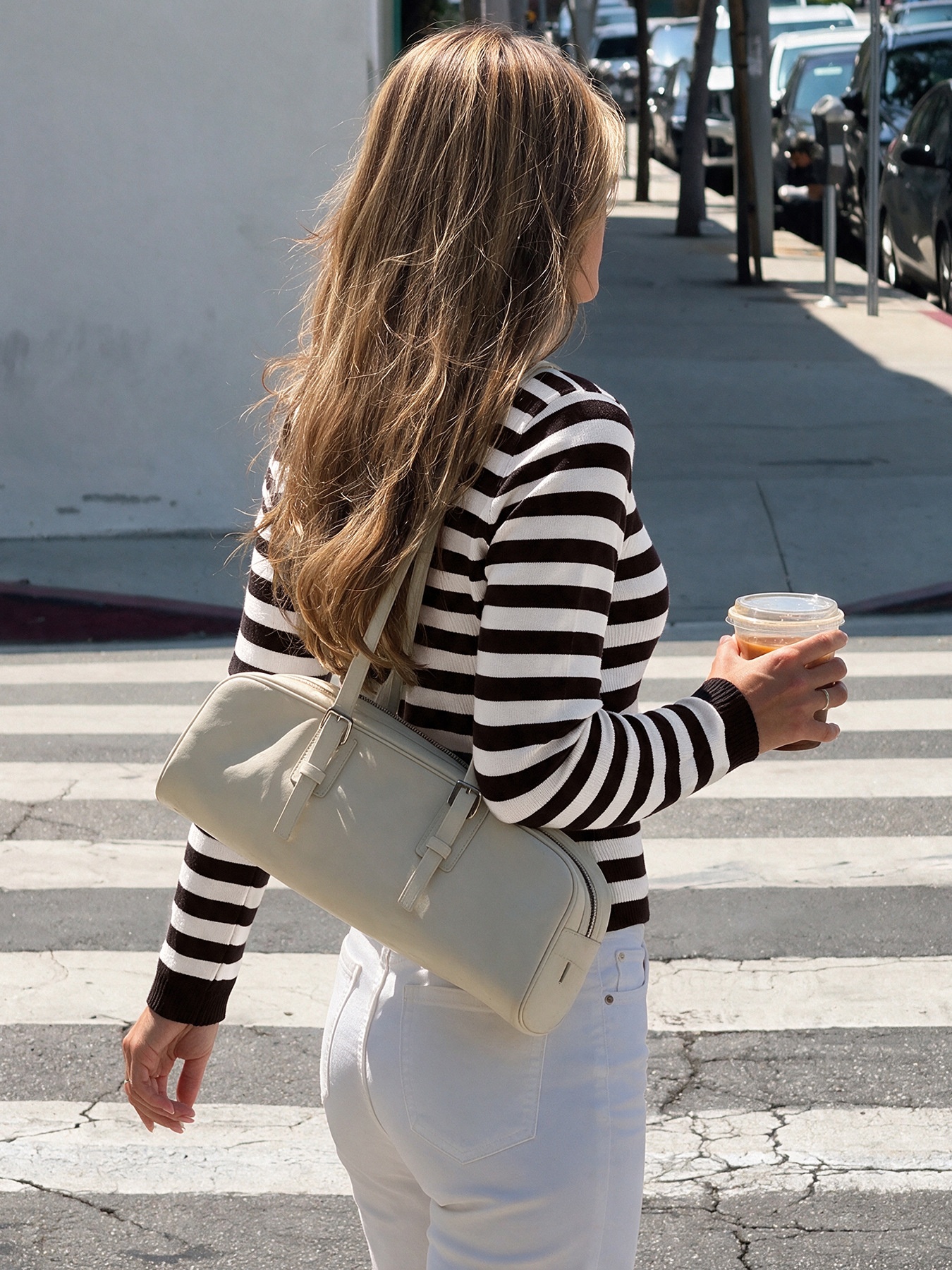 Striped Ribbed Long Sleeve Knit Top
