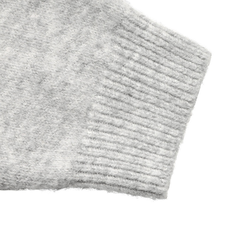 Women's Heather Grey Crew Neck Button Cardigan