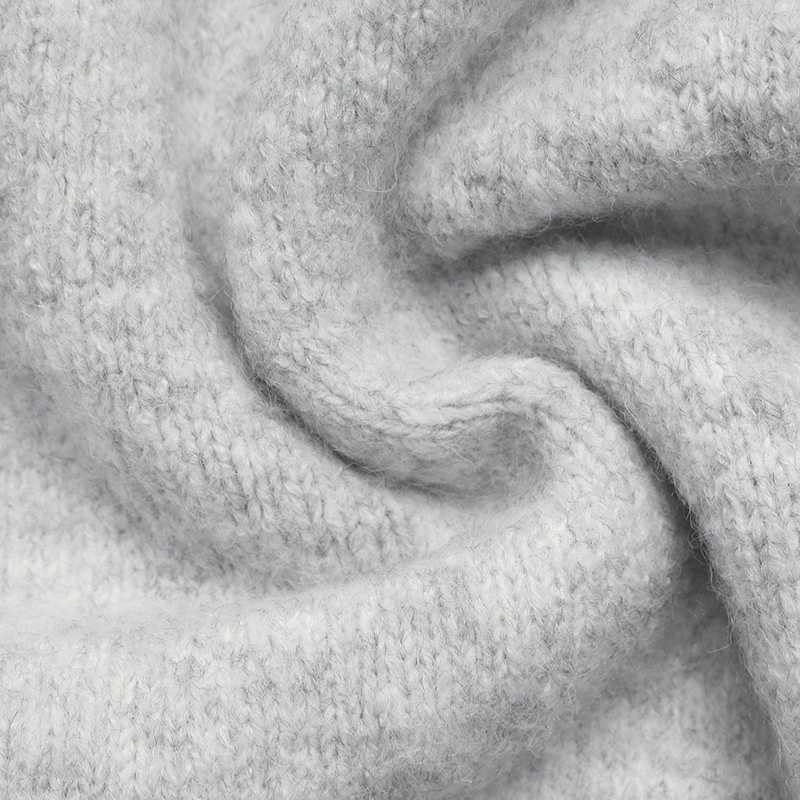 Women's Heather Grey Crew Neck Button Cardigan