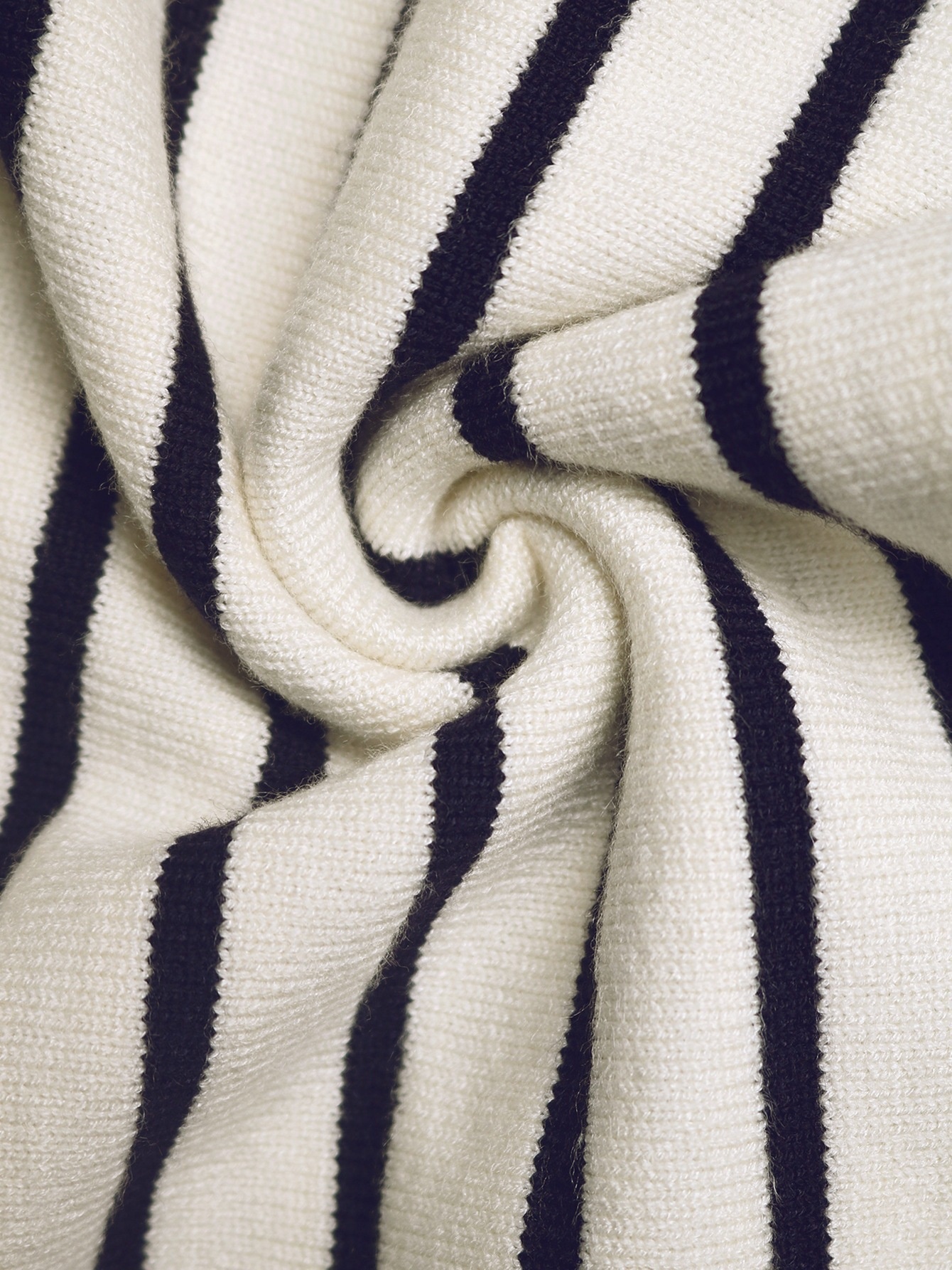 Striped Knit Button-Up Long Sleeve Polo Cardigan