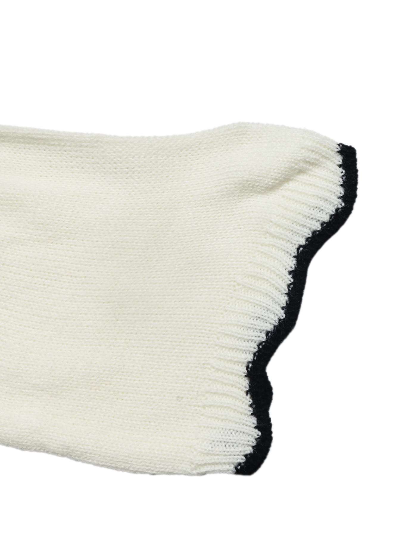 Contrast Trim Scalloped V-Neck Knit Sweater Top