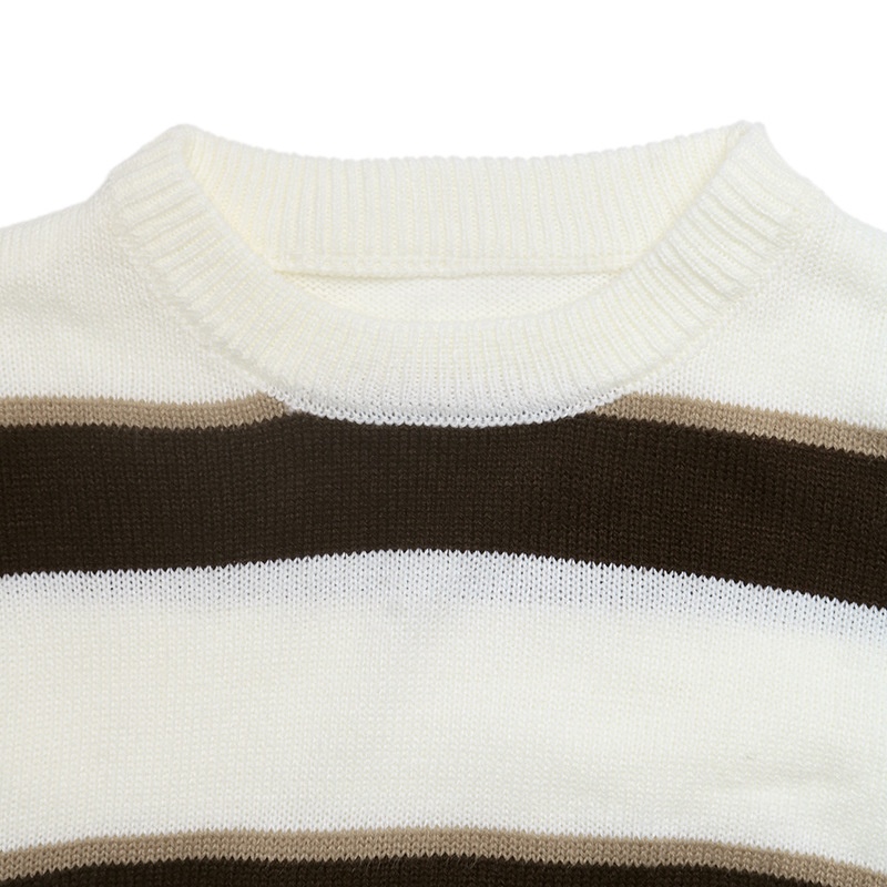 Women's Striped Crewneck Knit Pullover Sweater