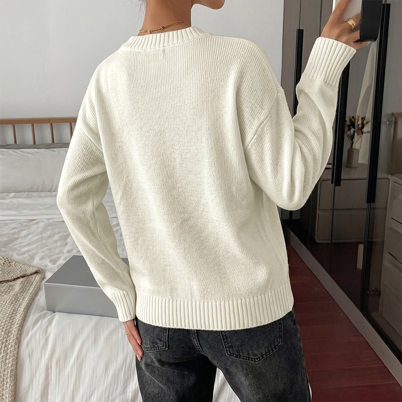 Women's Bow Graphic Crewneck Knit Sweater