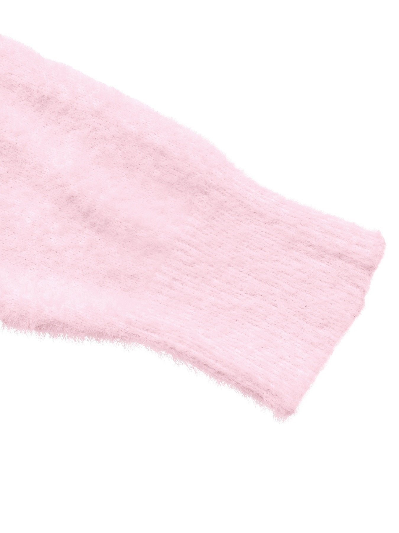 Women's Fuzzy Knit Long Sleeve Pullover Sweater in Pink