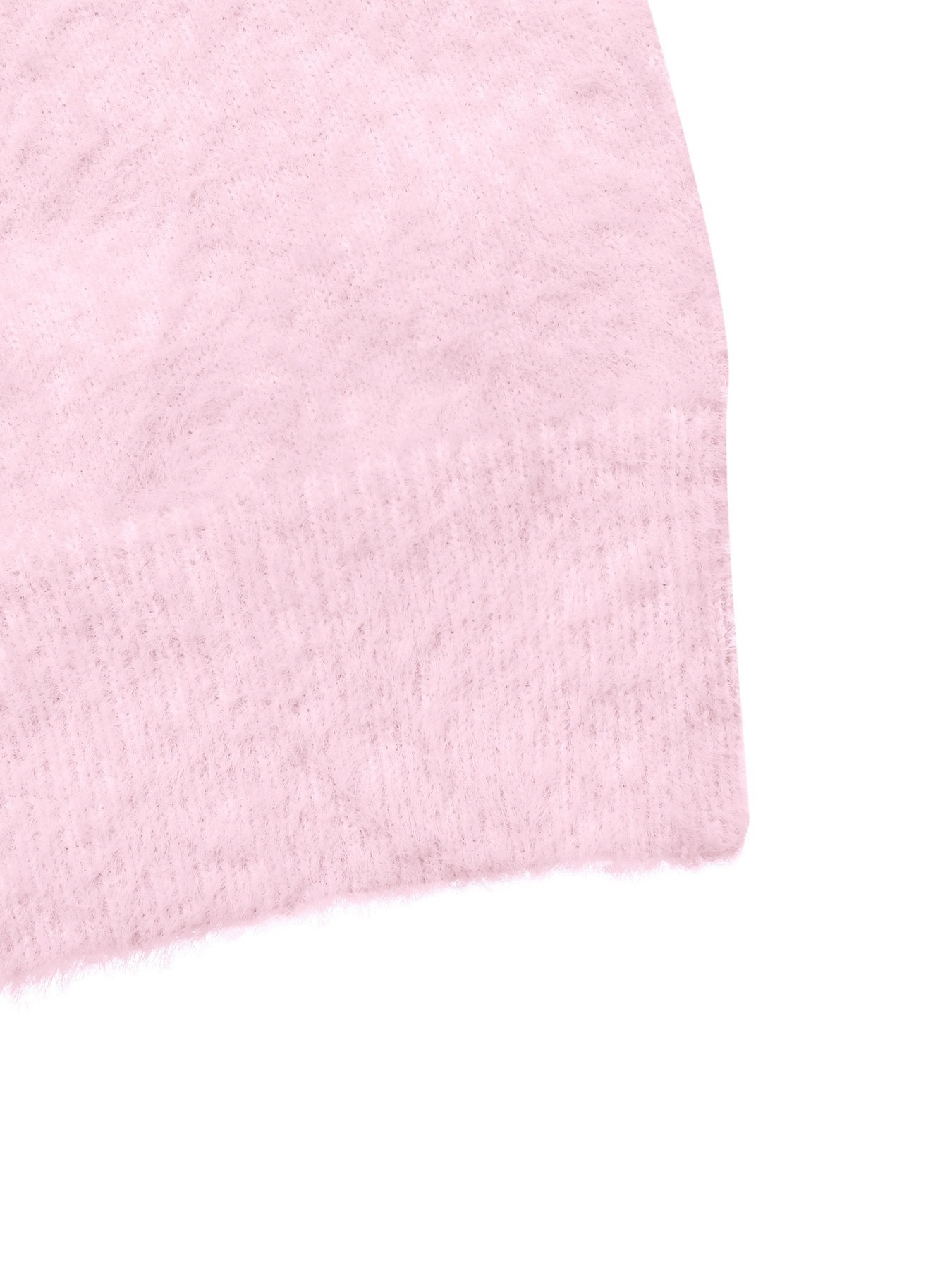 Women's Fuzzy Knit Long Sleeve Pullover Sweater in Pink