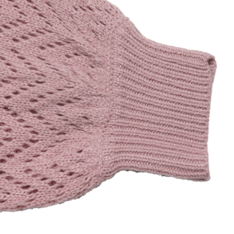 Women's V-Neck Openwork Knit Sweater