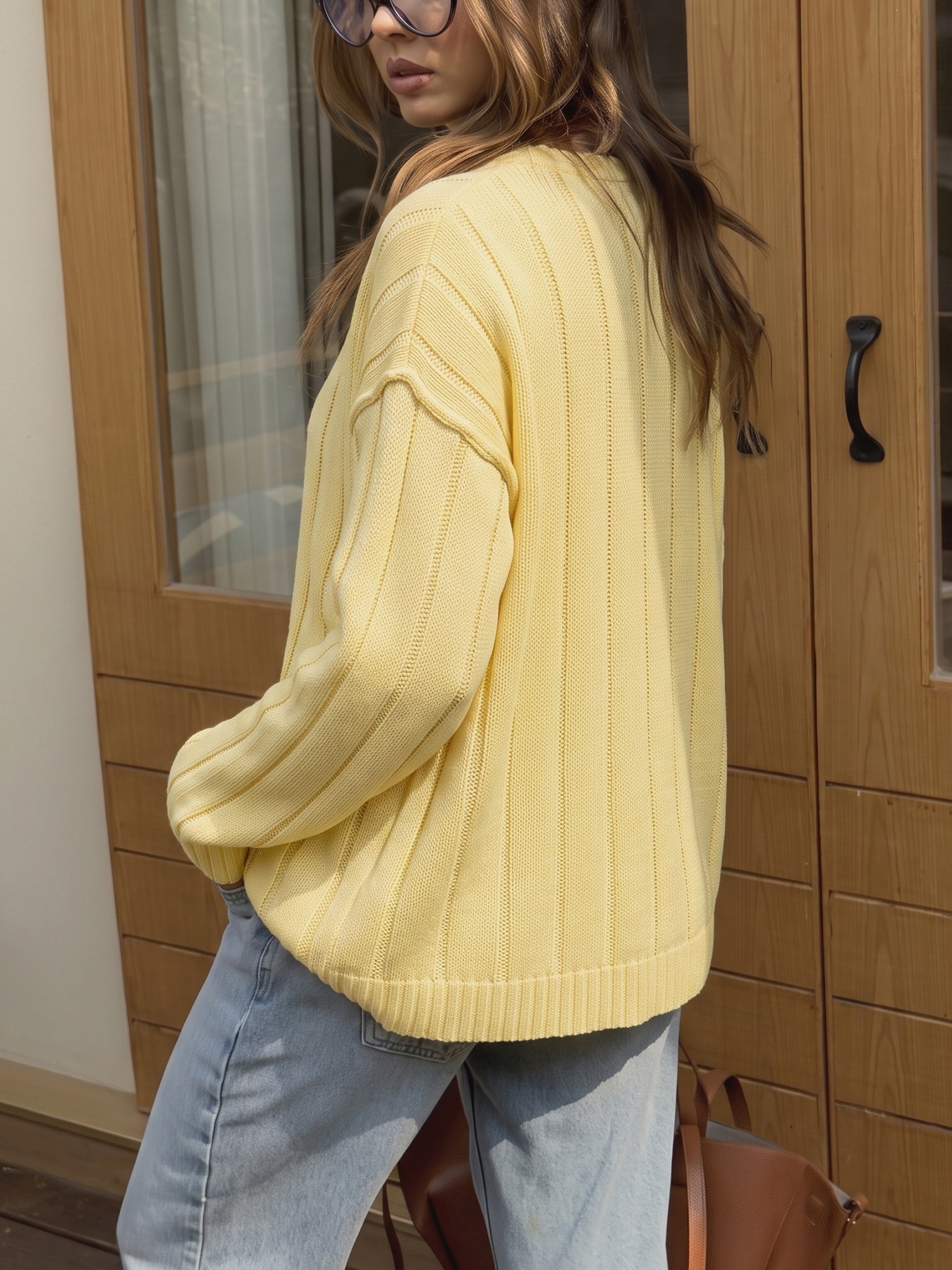 Women's Ribbed Button Down Knit Cardigan Sweater