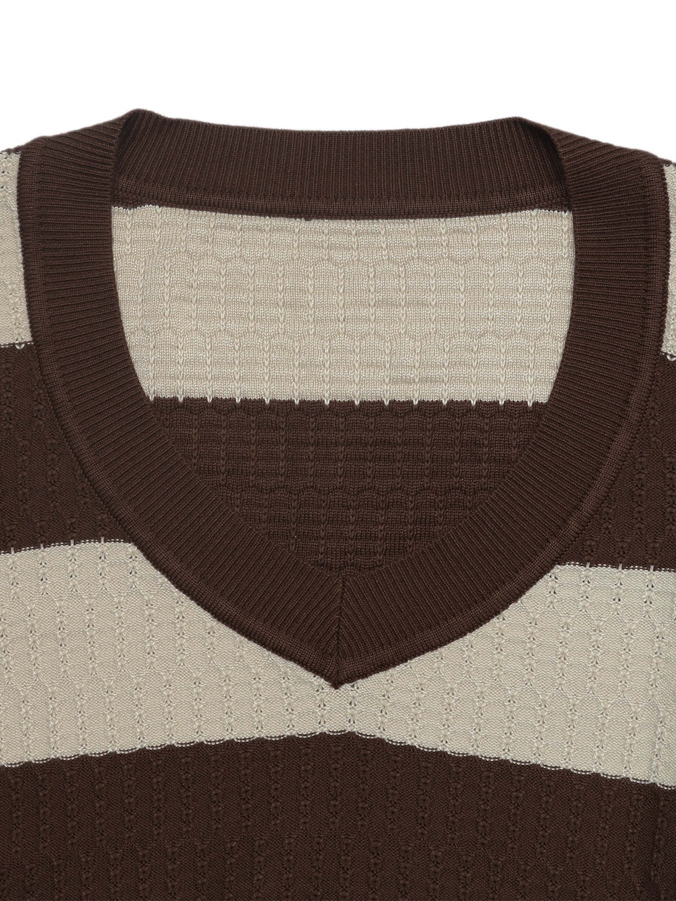 Women's Striped V-Neck Long Sleeve Knit Sweater
