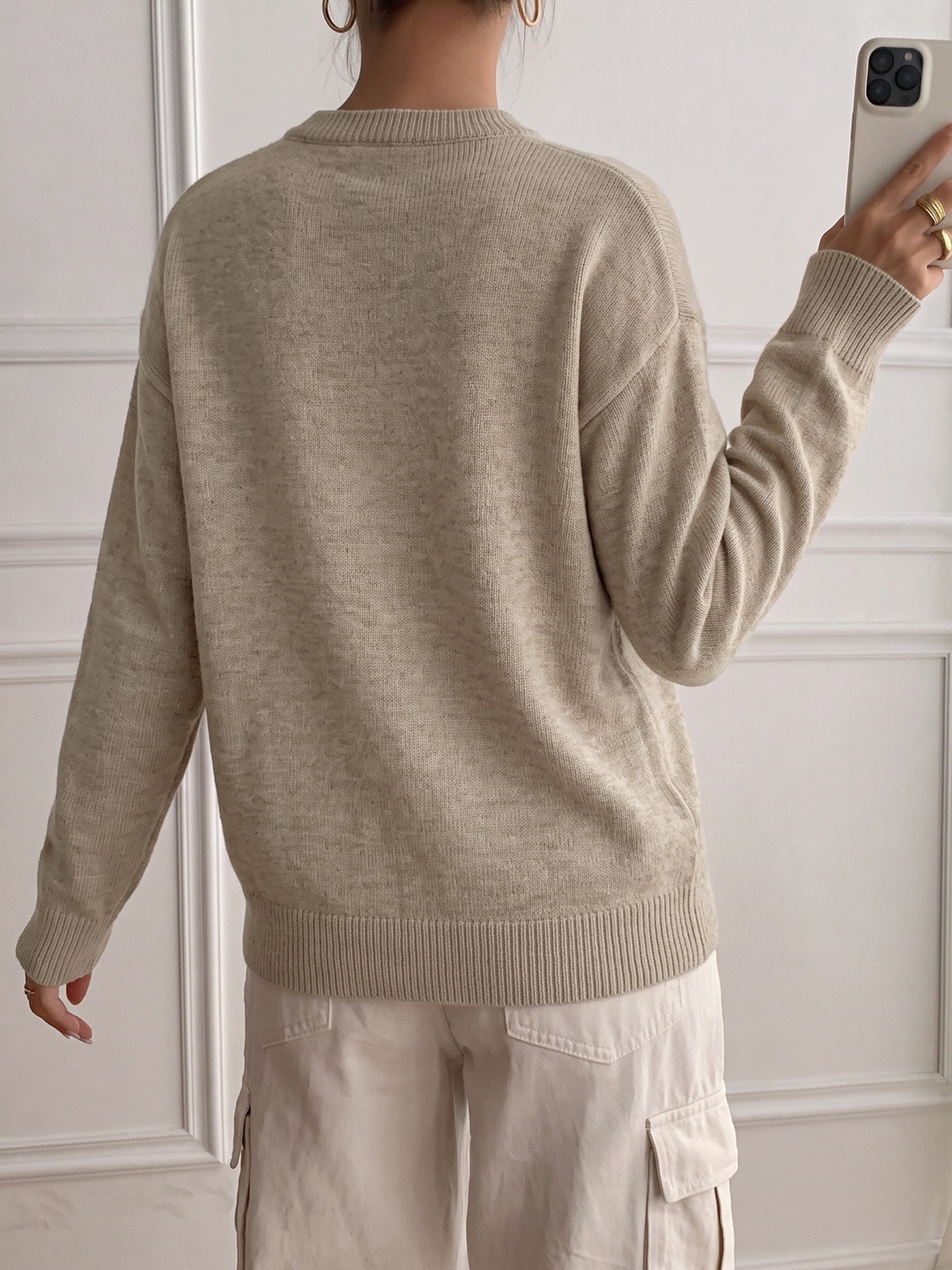 Women's Layered Look Henley Knit Pullover Sweater