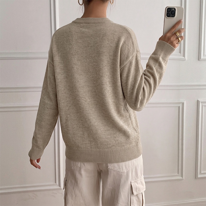 Women's Layered Look Henley Knit Pullover Sweater