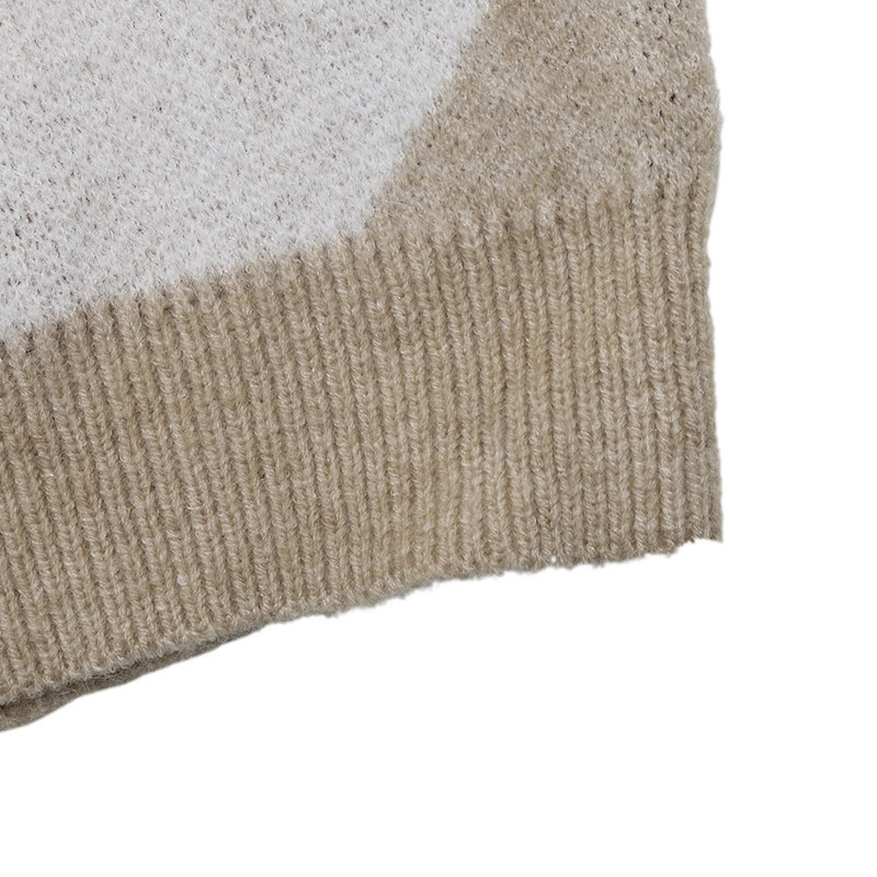 Argyle Polo Collar Knit Long Sleeve Sweater