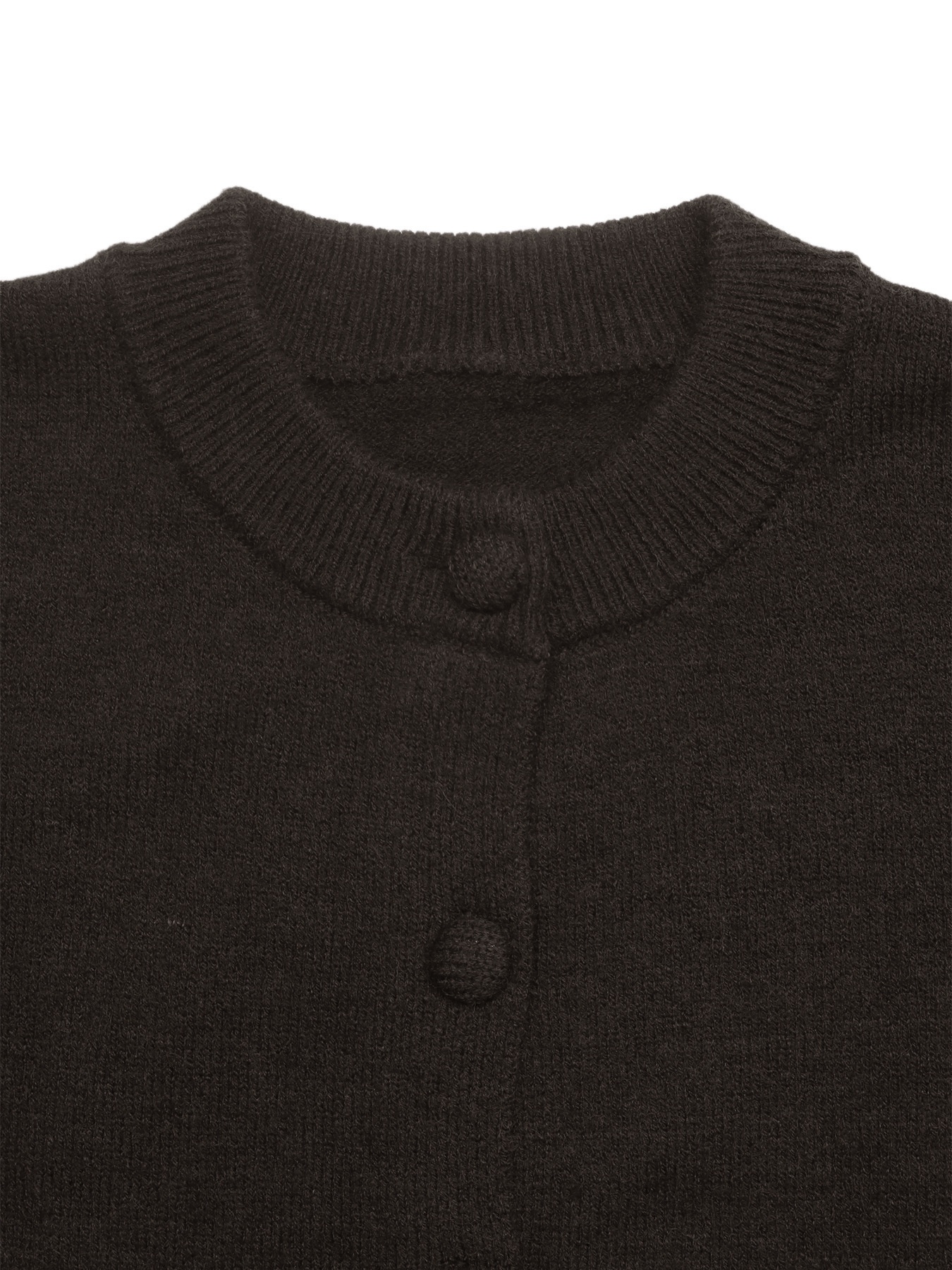 Women's Dark Brown Button-Down Knit Cardigan
