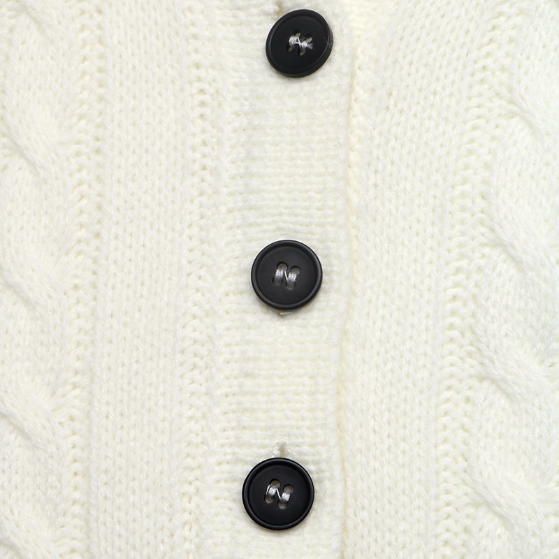 Women's Cable Knit Polo Collar Long Sleeve Crop Sweater