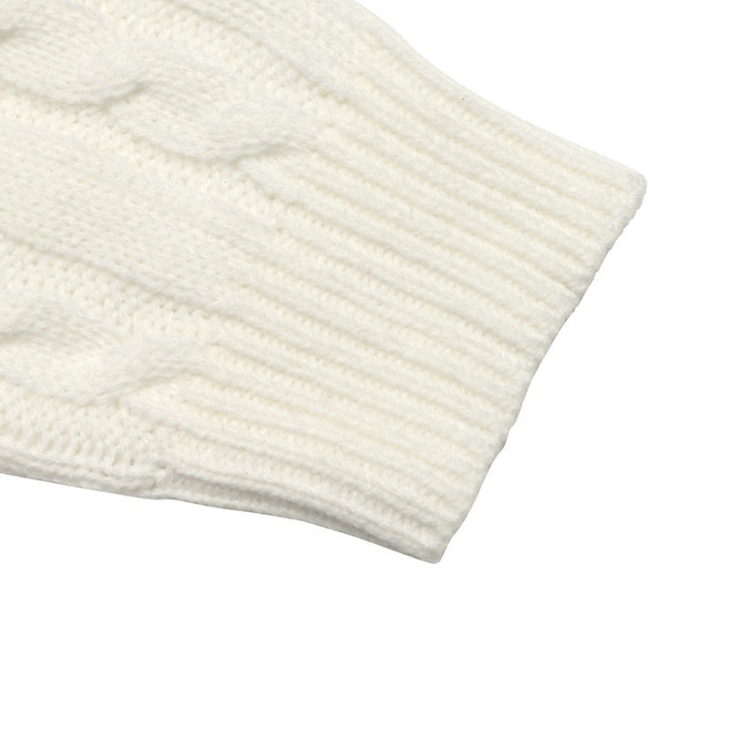 Women's Cable Knit Polo Collar Long Sleeve Crop Sweater