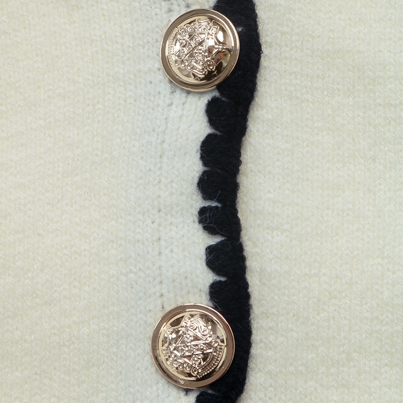 Contrast Trim Knit Cardigan Sweater