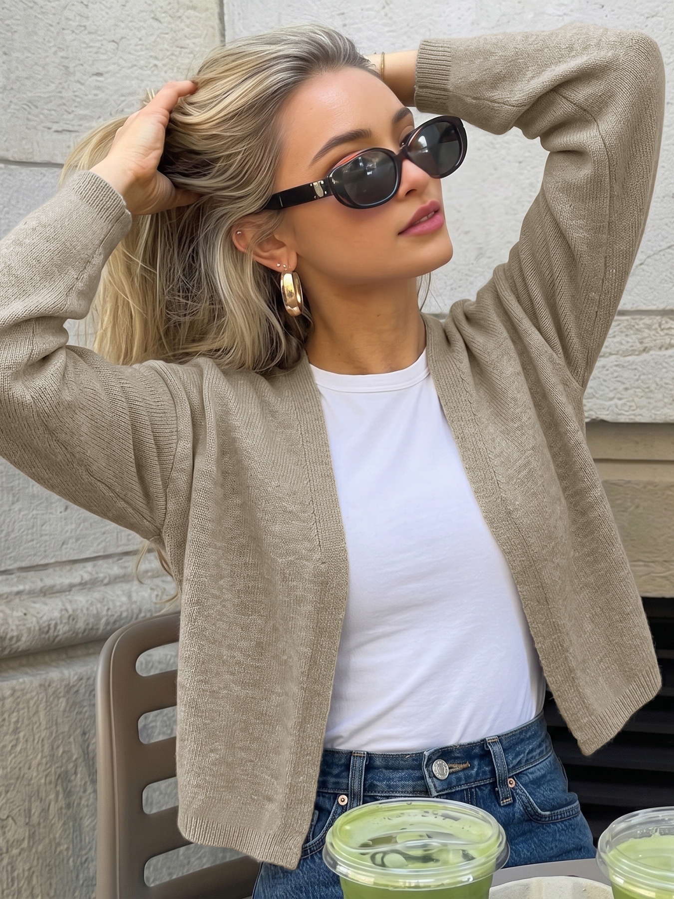 Women's Open Front Knit Cardigan Sweater