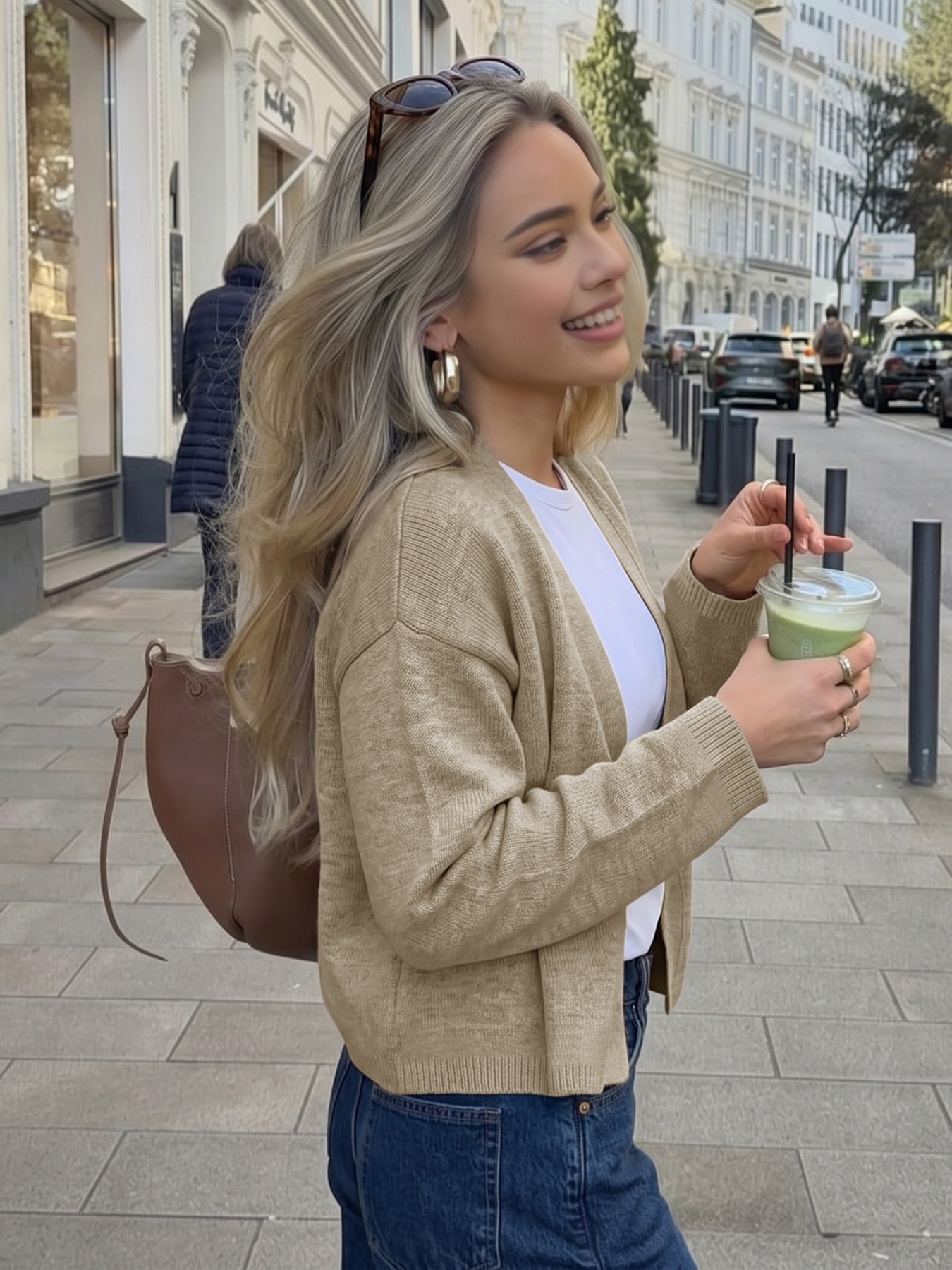 Women's Open Front Knit Cardigan Sweater