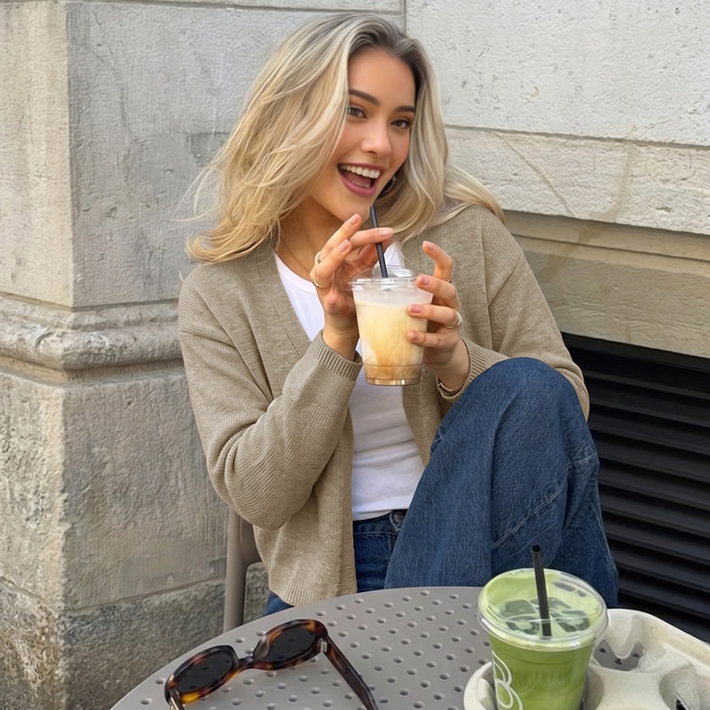 Women's Open Front Knit Cardigan Sweater