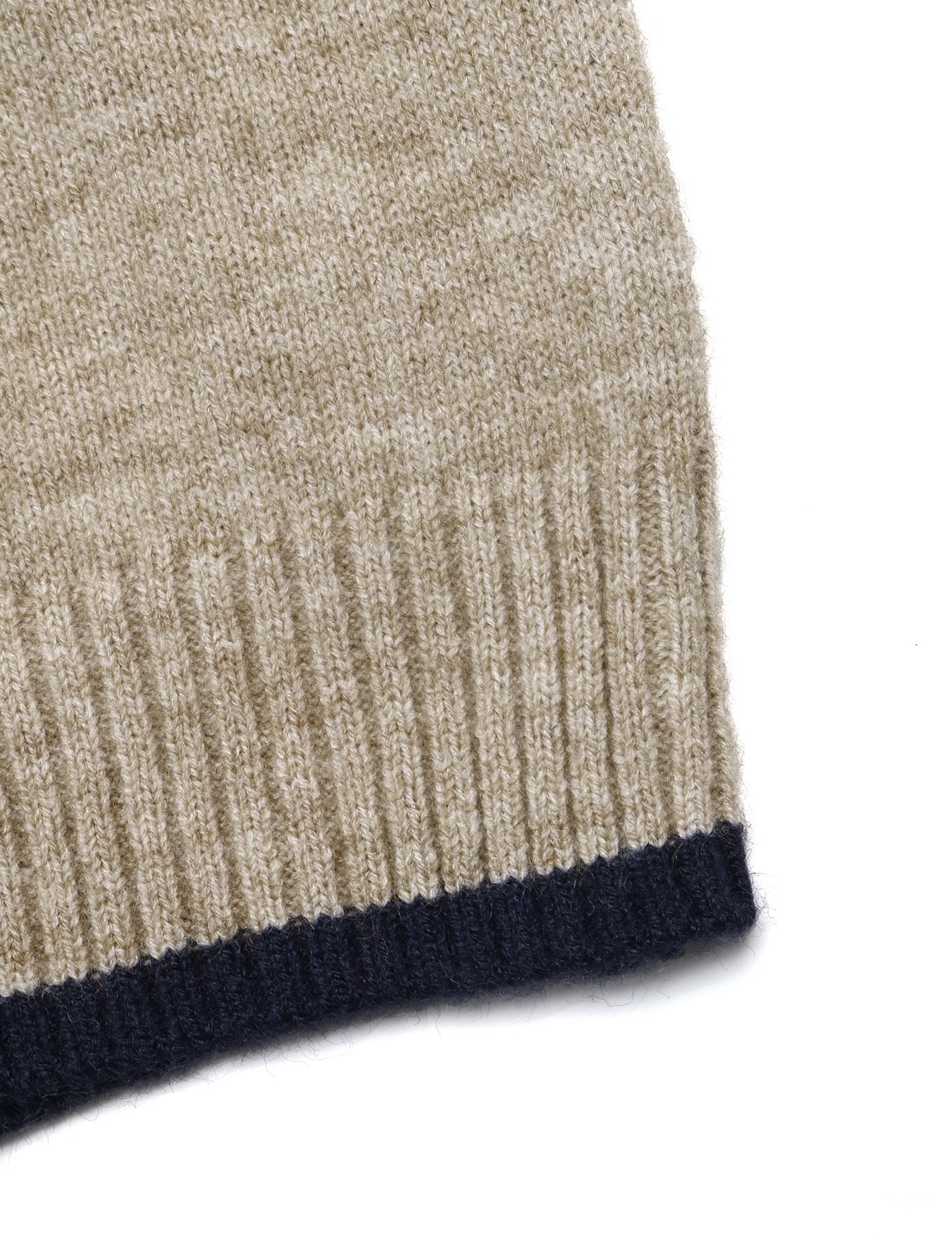 Contrast Trim Mock Neck Knit Sweater