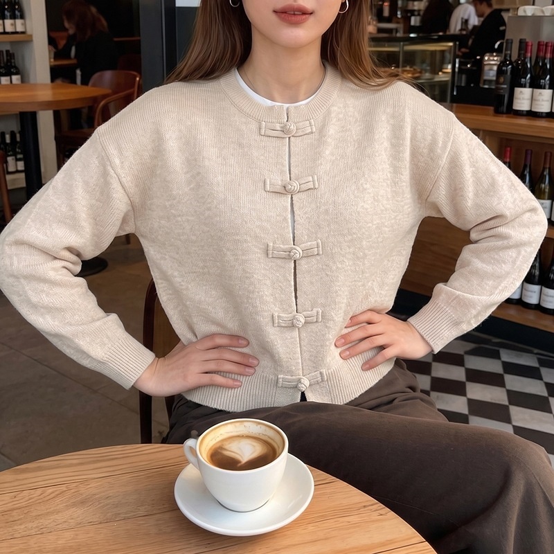 Women's Frog Button Knit Cardigan
