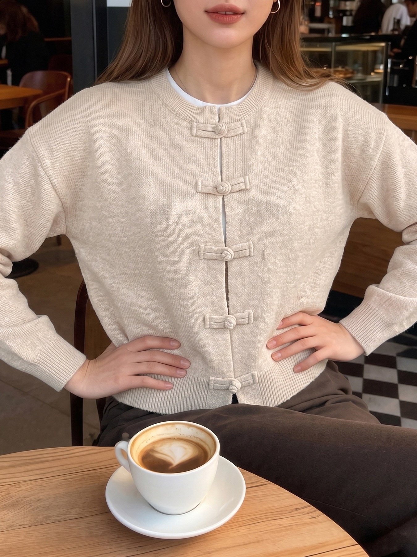 Women's Frog Button Knit Cardigan
