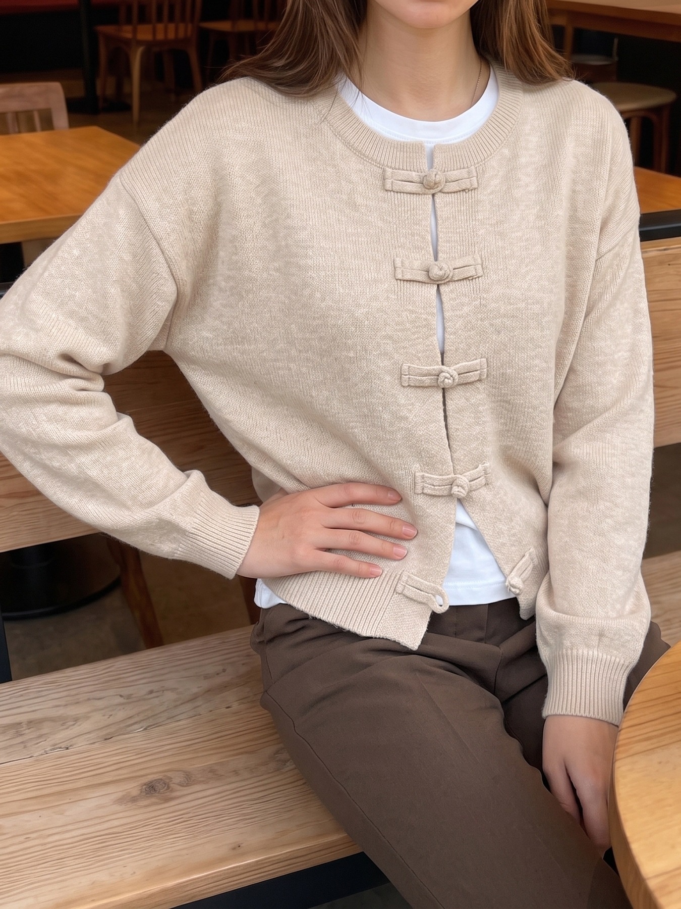 Women's Frog Button Knit Cardigan