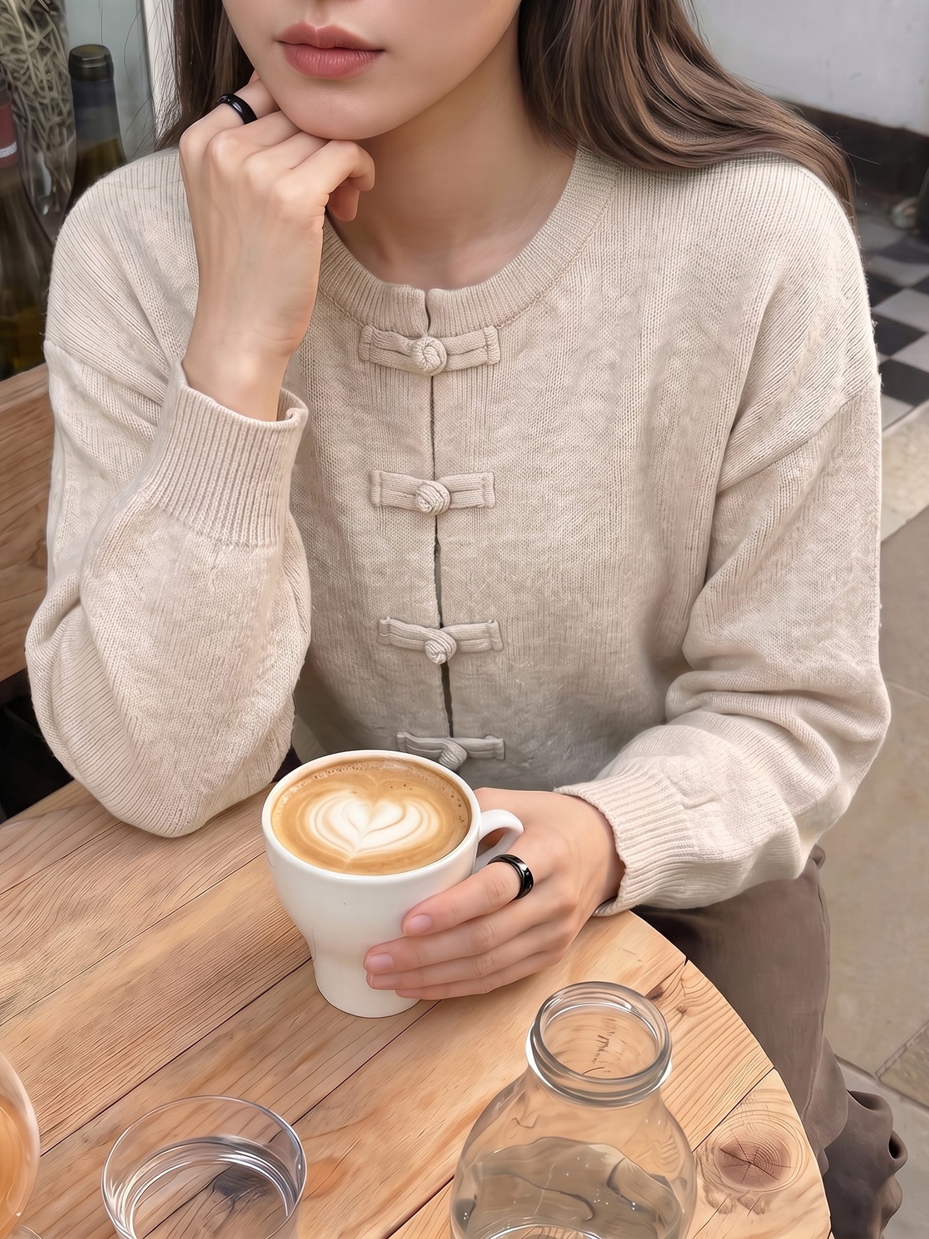Women's Frog Button Knit Cardigan