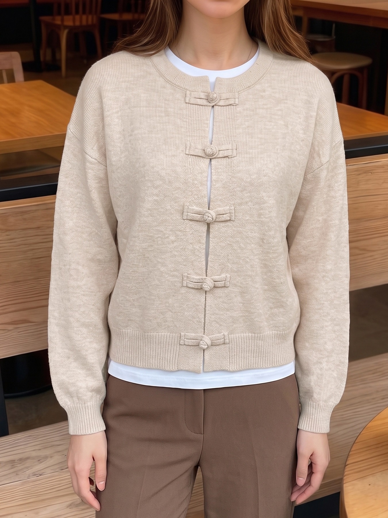 Women's Frog Button Knit Cardigan